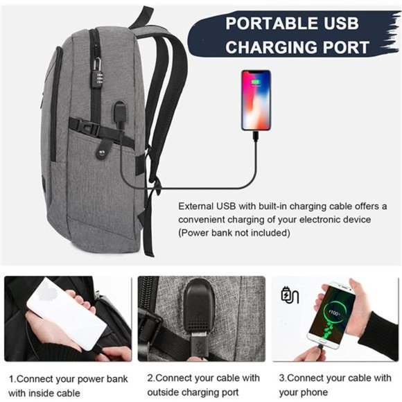 Laptop Backpack for Travel, 15.6 in Anti-Theft Business Backpack for Men Women
